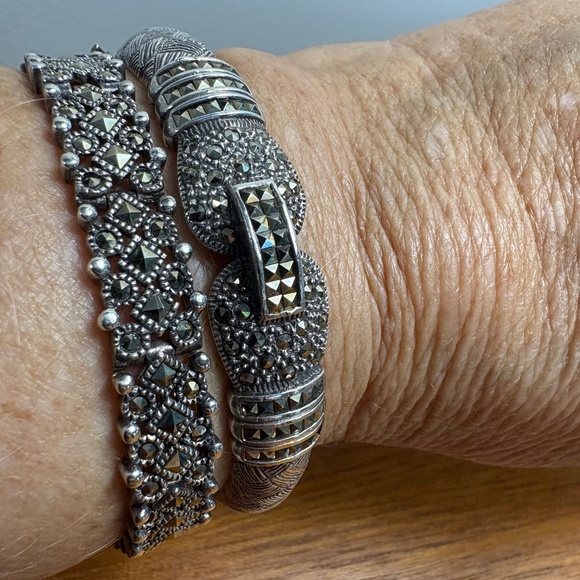 Beautiful Sterling Silver Marcasite Bracelet - Picture 11 of 11